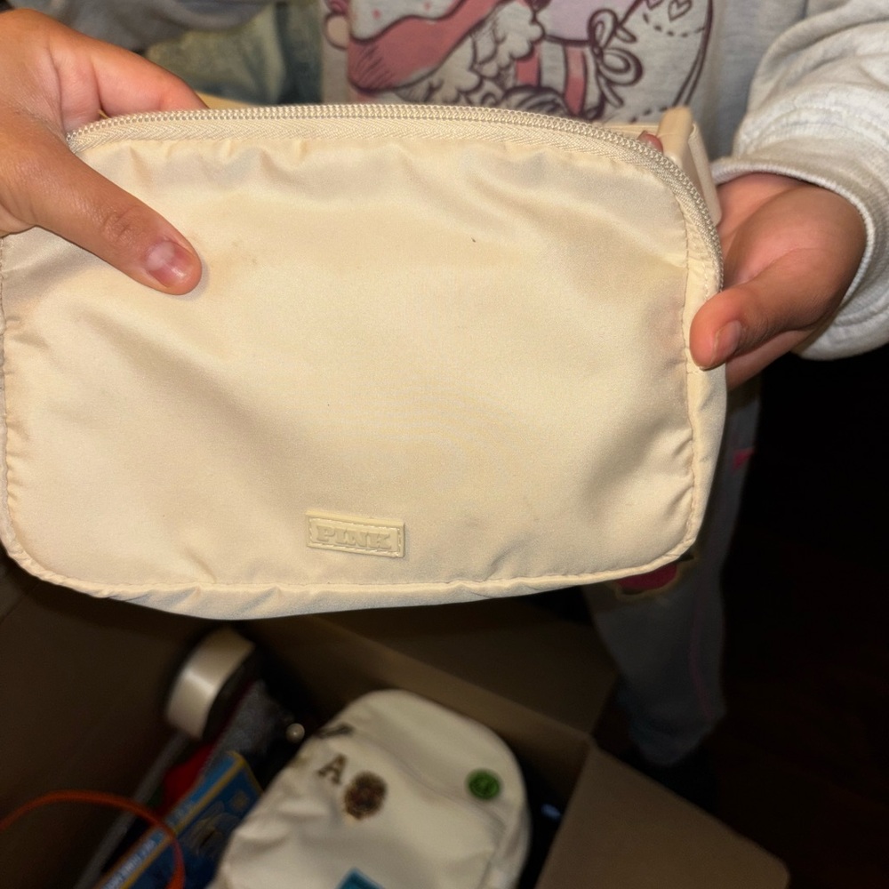 PINK Victoria's Secret Cream Shoulder Bag Minimalist Design
